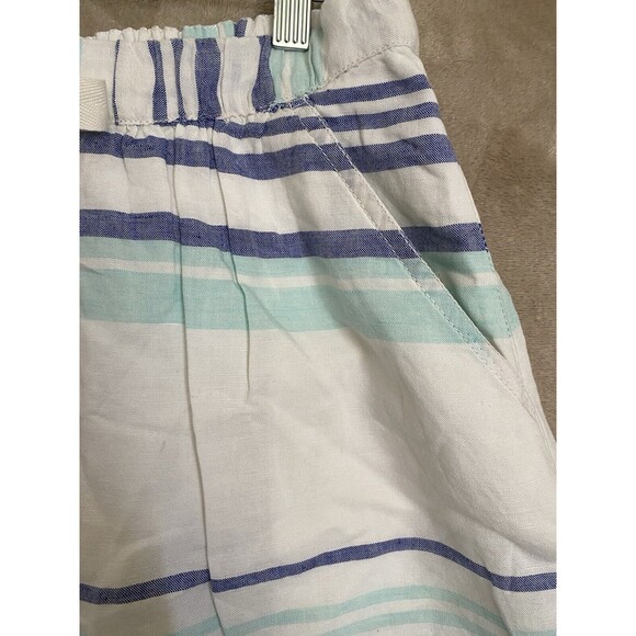 Gap Linen Blend Skirt Womens Small White Blue‎ Stripes Lined Preppy Casual Beach - Picture 2 of 15